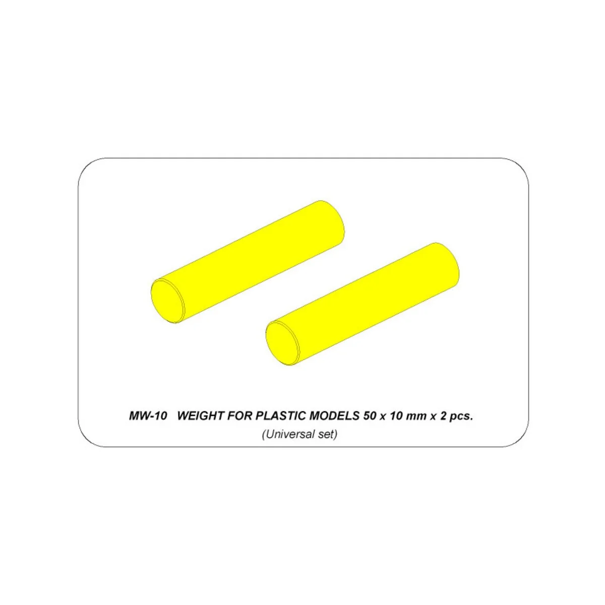 WEIGHT FOR PLASTIC MODELS 50 x 10 mm x 2 pcs. - Aber Models MW-10