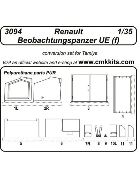 Renault Beobachtungspanzer UE (f) für Tamiya Bausatz, 1/35 - CMK 12...