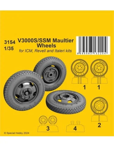 V3000S/SSM Maultier Wheels / for ICM kits, 1/35 - CMK 129-3154