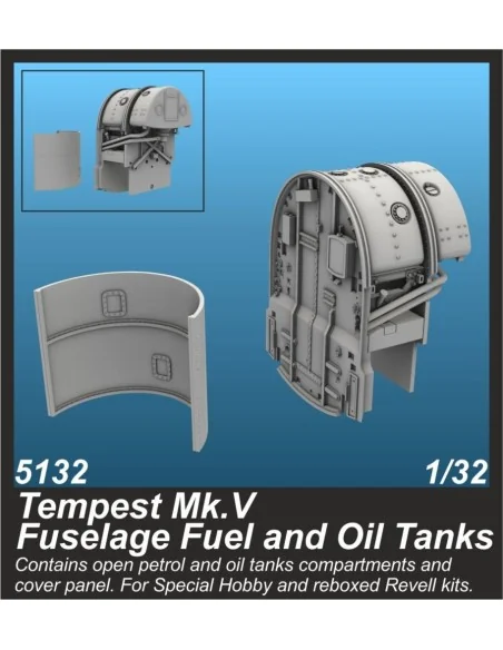 Tempest Mk.V Fuselage Fuel and Oil Tanks, 1/32 - CMK 129-5132