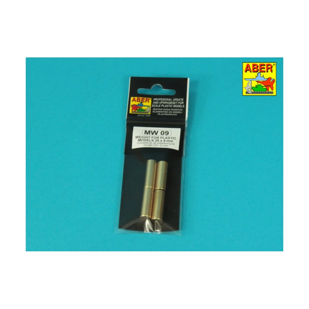 WEIGHT FOR PLASTIC MODELS 25 x 9 mm x 4 pcs. - Aber Models MW-09 WEIGHT FOR PLASTIC MODELS 25 x 9 mm x 4 pcs. - Aber Models MW-09