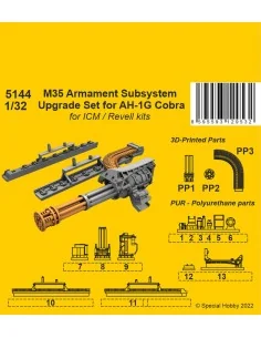 M35 Armament Subsystem Upgrade Set for AH-1G Cobra 1/32 /for ICM an...