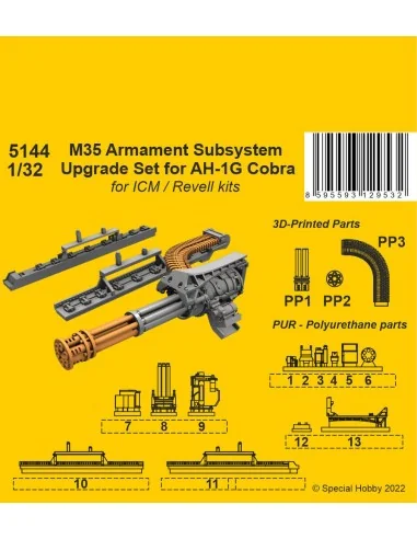 M35 Armament Subsystem Upgrade Set for AH-1G Cobra 1/32 /for ICM an...