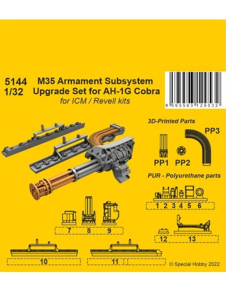 M35 Armament Subsystem Upgrade Set for AH-1G Cobra 1/32 /for ICM an...