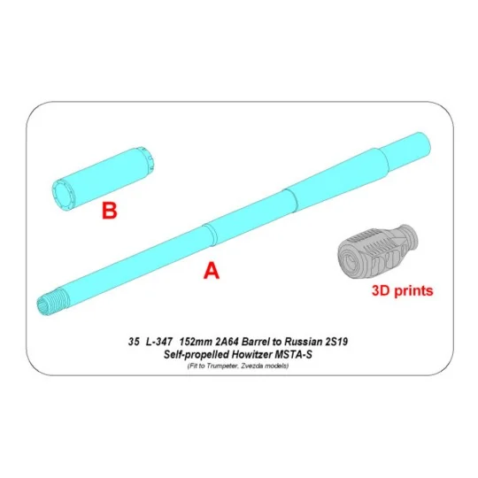 152mm 2A64 Barrel to Russian 2S19 Howitzer MSTA-S - Aber Models 35 ...