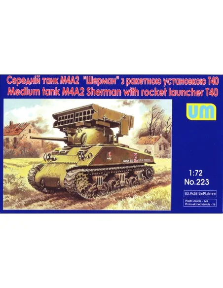 Tank M4A2 with T40 rocket launcher, 1/72 - Unimodels UM223