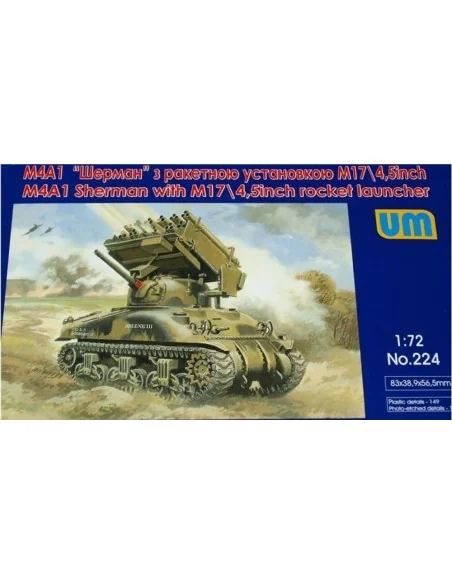 Tank M4A1 w. M17/4, 5inch rocket launcher, 1/72 - Unimodels UM224