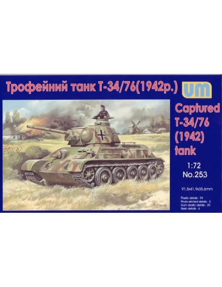 T-34-76 WW2 captured tank, 1942, 1/72 - Unimodels UM253