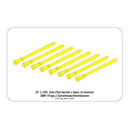 2cm 8 barrels to SMK 18 typ 2 Salvehmaschinenkanone, 1/35 - Aber Mo...