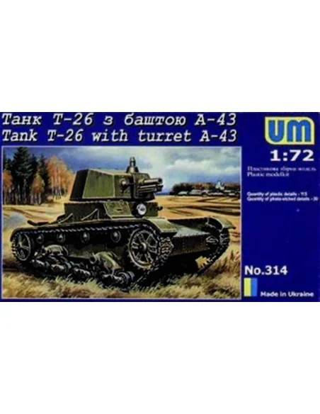 Tank T-26 with Tower A-43, 1/72 - Unimodels UMT314