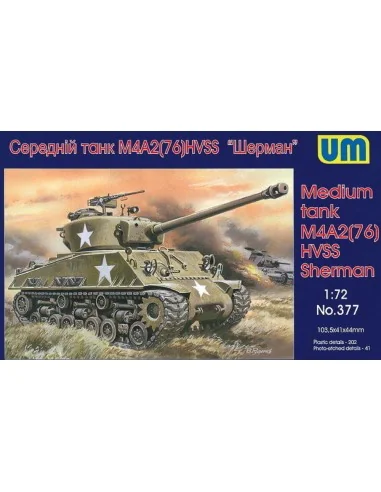 Medium tank M4A2(76)W HVSS, 1/72 - Unimodels UM377