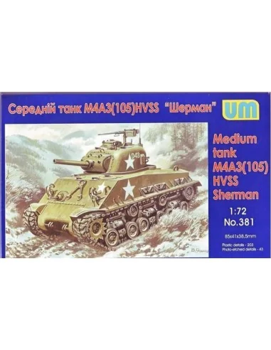 [NO_DESC] Medium tank M4A3(105) HVSS, 1/72 - Unimodels UM381