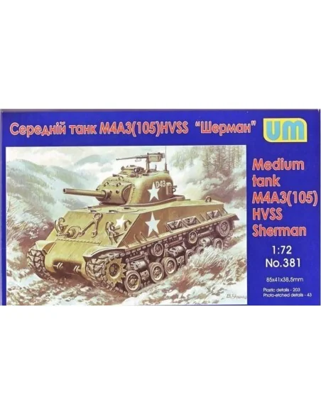 [NO_DESC] Medium tank M4A3(105) HVSS, 1/72 - Unimodels UM381