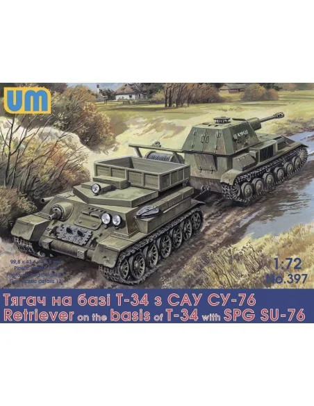 Retriever on T-34 basis with SPG Su-76, 1/72 - Unimodels UM397