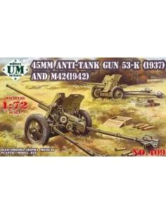 45mm Antitank guns 53-K (1937) and M42 (1942), 1/72 - Unimodels UMT409