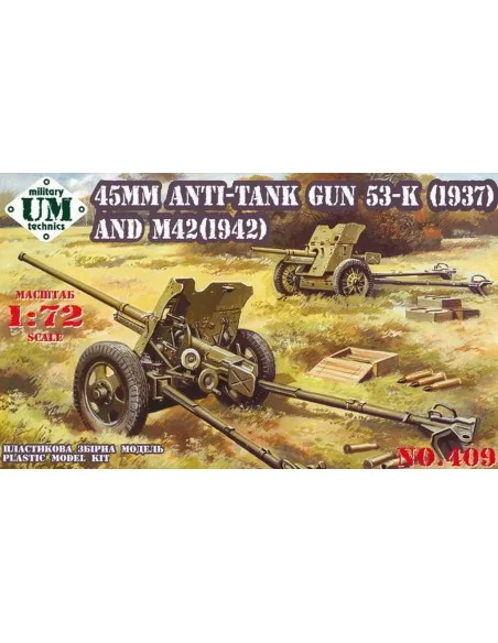 45mm Antitank guns 53-K (1937) and M42 (1942), 1/72 - Unimodels UMT409