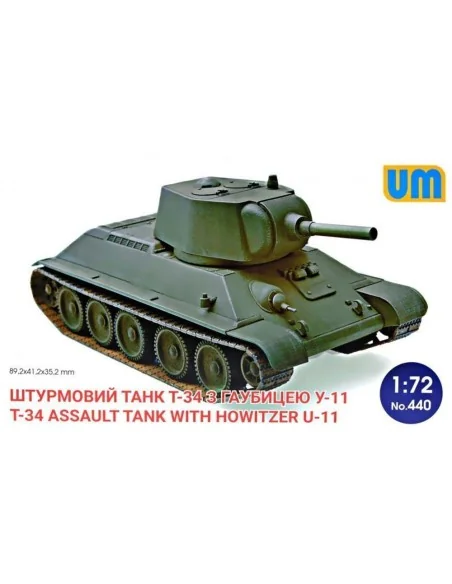 T-34 Assault tank with howitzer U-11, 1/72 - Unimodels UM440