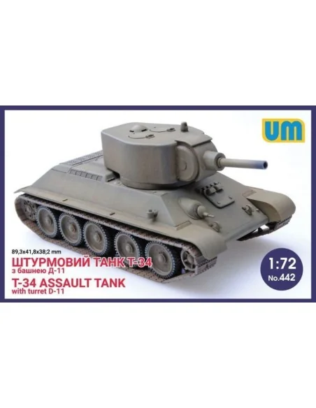 T-34 Assault tank with turret D-11, 1/72 - Unimodels UM442