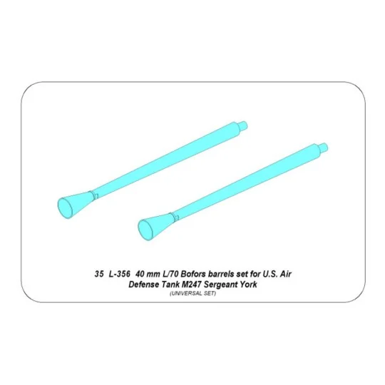 40 mm L/70 Bofors barrels set for U.S. M247 Sergeant York, 1/35 - A...