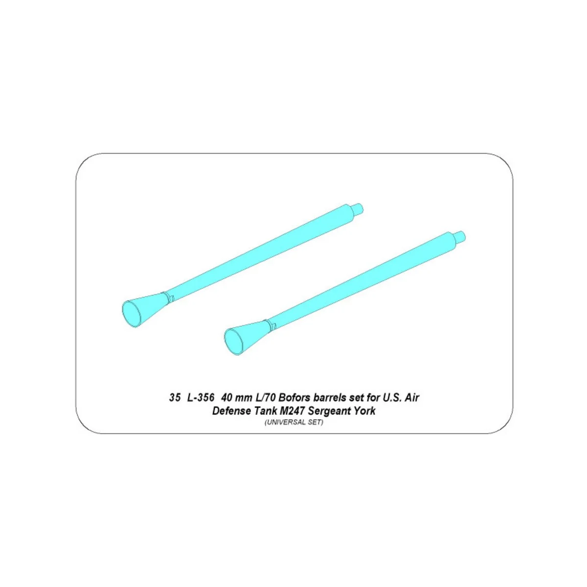 40 mm L/70 Bofors barrels set for U.S. M247 Sergeant York, 1/35 - A...