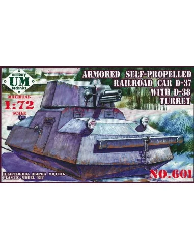 [NO_DESC] Railroad car D-37 with D-38 turret, 1/72 - Unimodels UMT601