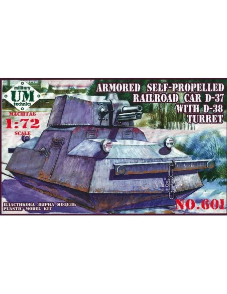 Railroad car D-37 with D-38 turret, 1/72 - Unimodels UMT601