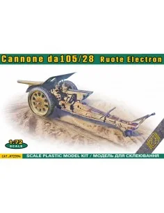 Italian 105/28 field cannon with rubberized wheels, 1/72 - ACE ACE7...