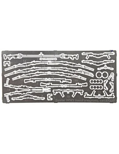 Photoetched set Soviet WWII hand weapons, 1/72 - ACE PE7227