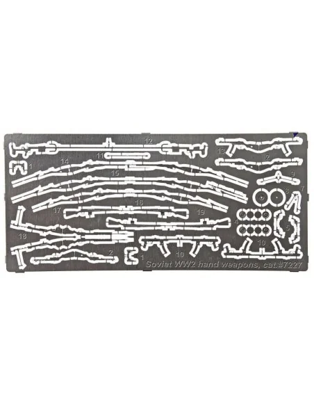 [NO_DESC] Photoetched set Soviet WWII hand weapons, 1/72 - ACE PE7227