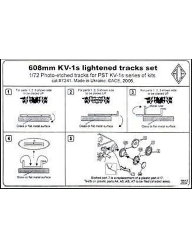 KV-1s 608mm lightened tracks set, 1/72 - ACE PE7241
