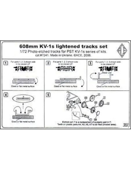 KV-1s 608mm lightened tracks set, 1/72 - ACE PE7241
