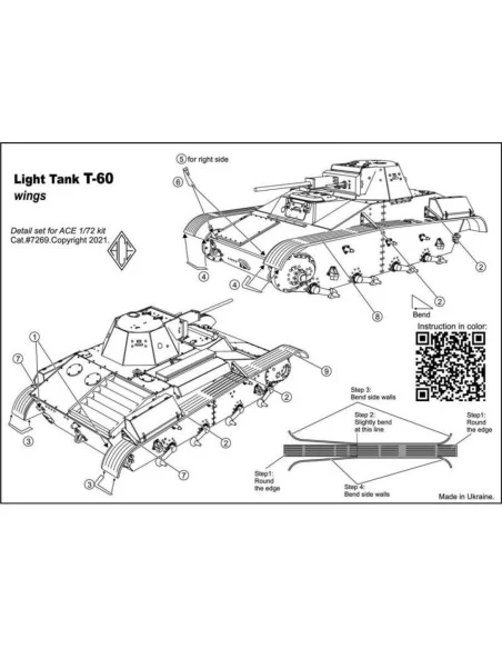 Photo-etched set -60 fenders, for ACE kit, 1/72 - ACE PE7269