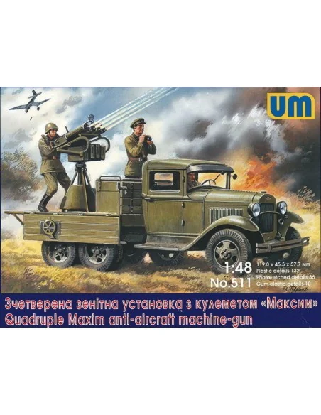Quadruple Maxim anti-aircaft machine-gun, 1/48 - Unimodels UM511
