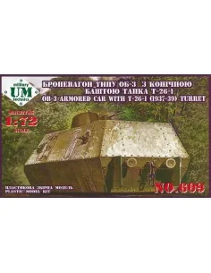 OB-3 Armored carriage with T-26-1 turret, 1/72 - Unimodels UMT609