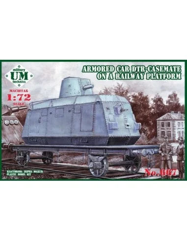 Armored car DTR-casemate on railway plat, 1/72 - Unimodels UMT667