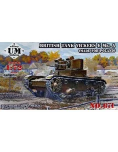 Vickers E Mk.A British tank(made f.Polan rubber tracks, 1/72 - Unim...