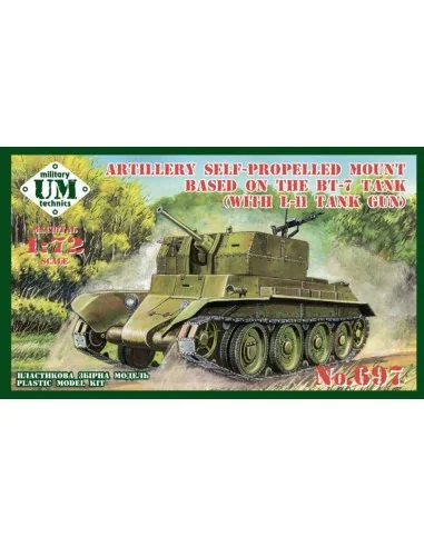 Artillery self-propeled mount based on the BT-7 tank (with L-11 tan...
