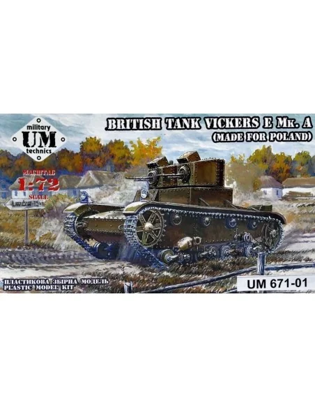 Vickers E Mk.A British tank(made f.Polan plastic tracks, 1/72 - Uni...
