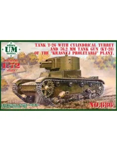 T-26 tank cylindrical turret and 76.2mm gun KT-28, plastic tracks, ...