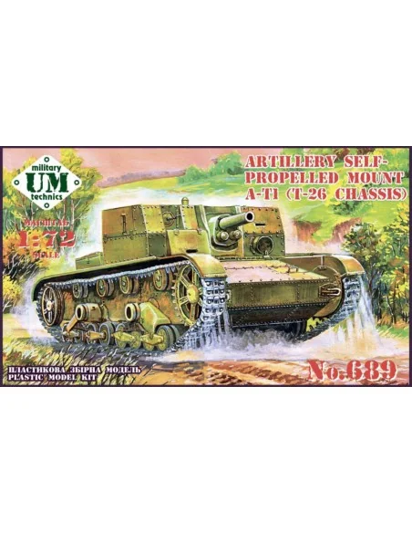 AT-1 Soviet artillery self-propelled gun, plastic tracks, 1/72 - Un...