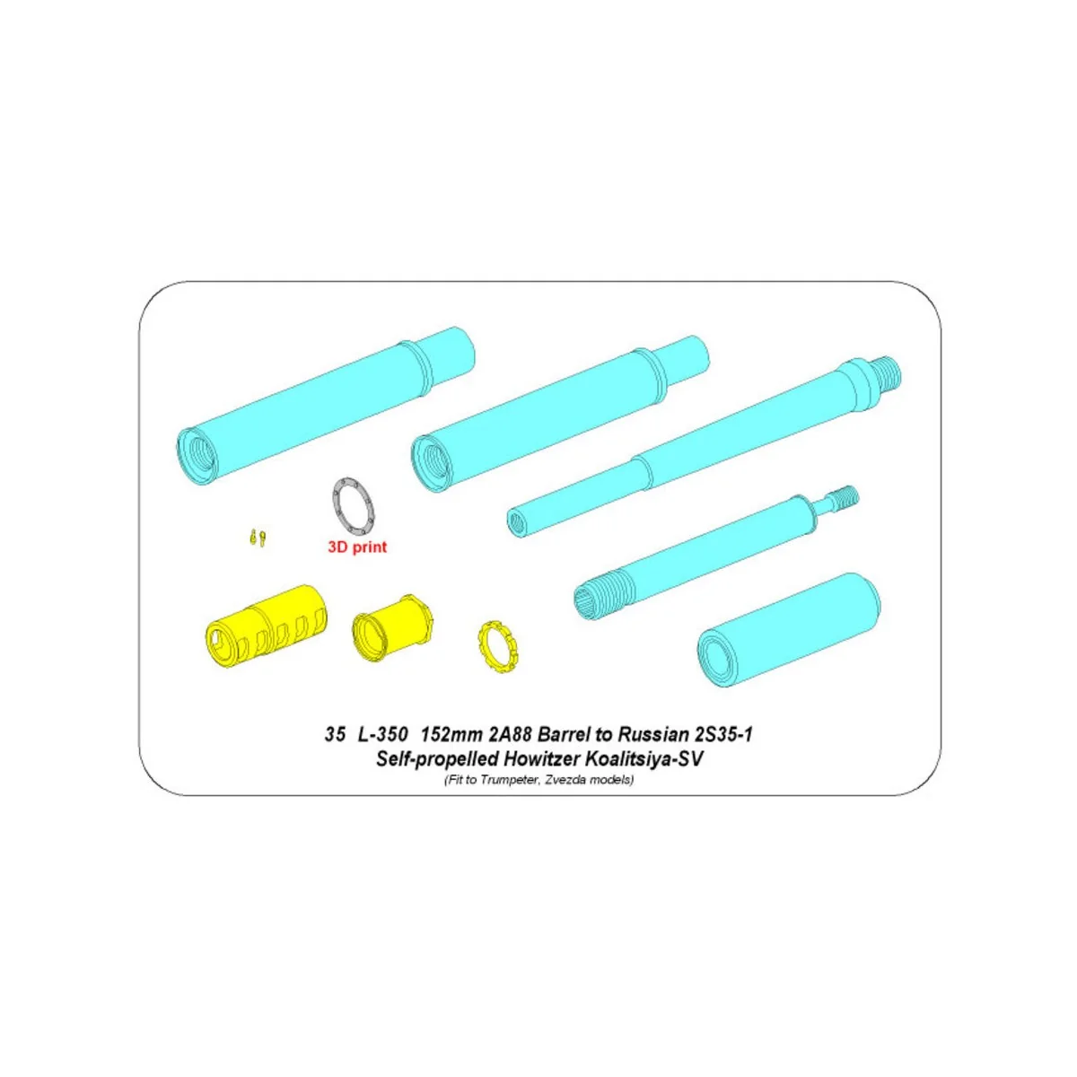 152mm 2A88 barrel to Russian 2S35-1 SPH MSTA-S Koalitsiya-SV - Aber...