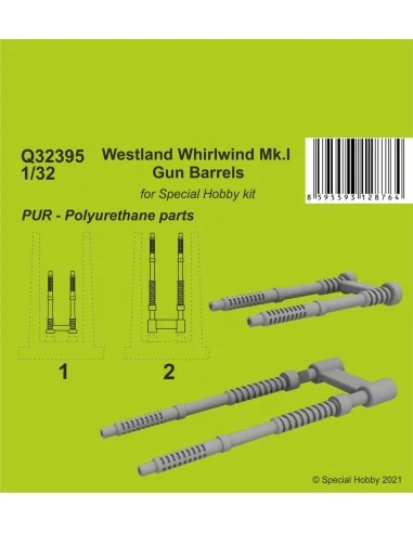 Westland Whirlwind Mk.I Gun Barrels, 1/32 - CMK 129-Q32395