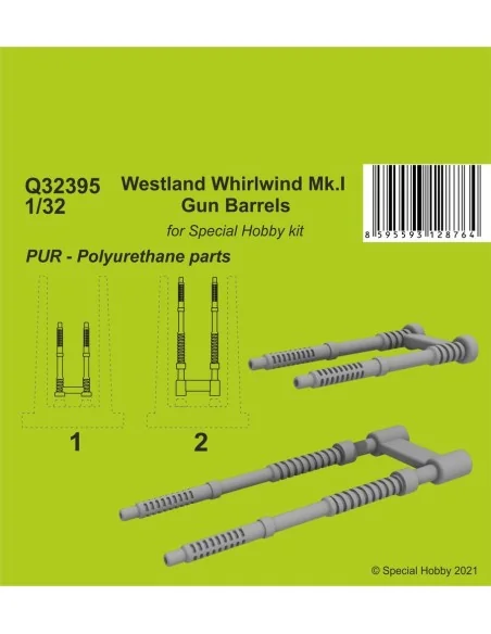Westland Whirlwind Mk.I Gun Barrels, 1/32 - CMK 129-Q32395
