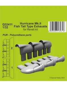 [NO_DESC] Hurricane Mk.II Fish Tail Type Exhausts, 1/32 - CMK 129-Q...
