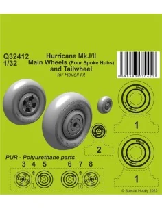 [NO_DESC] Hurricane Mk.I/II Main Wheels (Four Spoke Hubs) and Tailw...