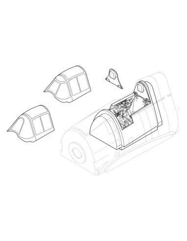 F6F/-3 Hellcat, Cockpit, Resin + Photoetch, 1/32 - CMK 129-5004