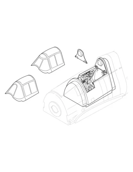 F6F/-3 Hellcat, Cockpit, Resin + Photoetch, 1/32 - CMK 129-5004