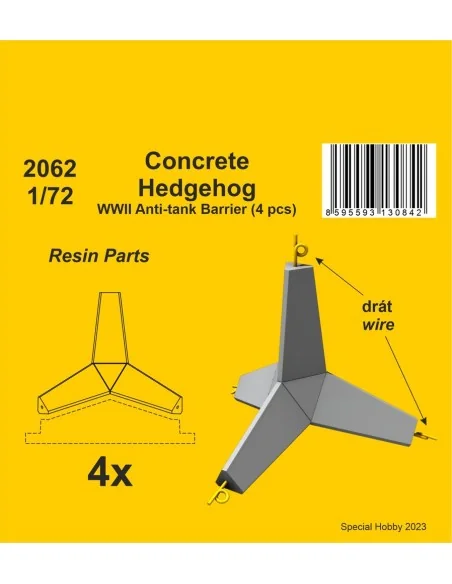 Concrete Hedgehog - WWII Anti-tank Barrier (4 pcs.), 1/72 - CMK 129...