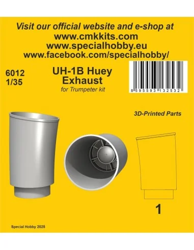 UH-1B Huey ‘Exhaust’ for Trumpeter kit, 1/35 - CMK 129-6012