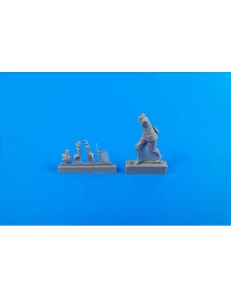 German WWII Motocycle Rider (pushing his machine)for Tamiya BMW kit...
